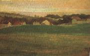 Egon Schiele Meadow with Village in Background II (mk12) oil painting